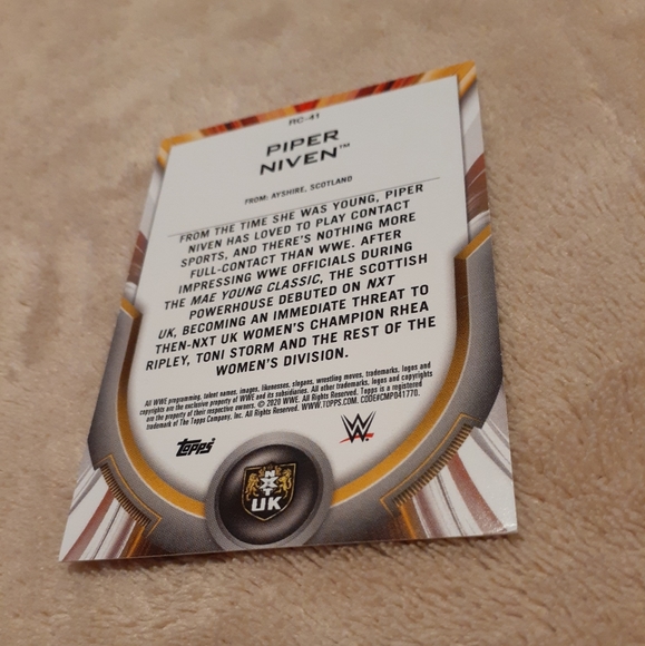 2020 WWE UK Piper Niven Doudrop Diva Rookie Card - Picture 2 of 2